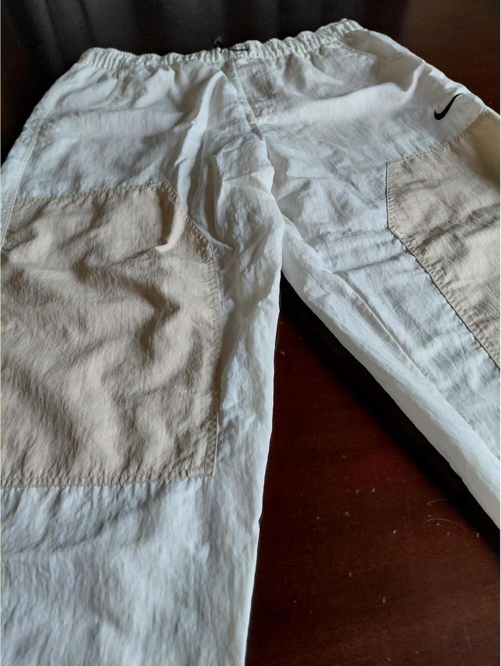 Nike Sportswear Woven Wind Pants Womens XL White Beige DM6209-030 Loose Baggy - Picture 2 of 12
